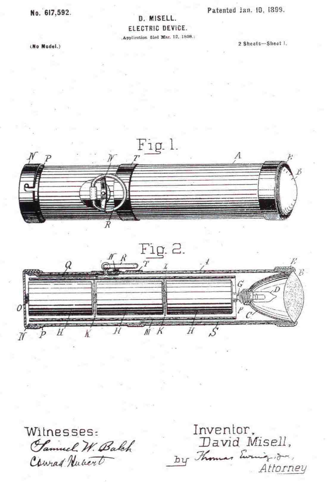 1898 Flashlight patent